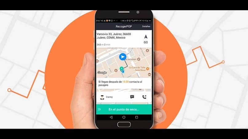 Fonctions de la zone des gains dans l'application DIDI Driver carte du trajet sur l'application chauffeur didi