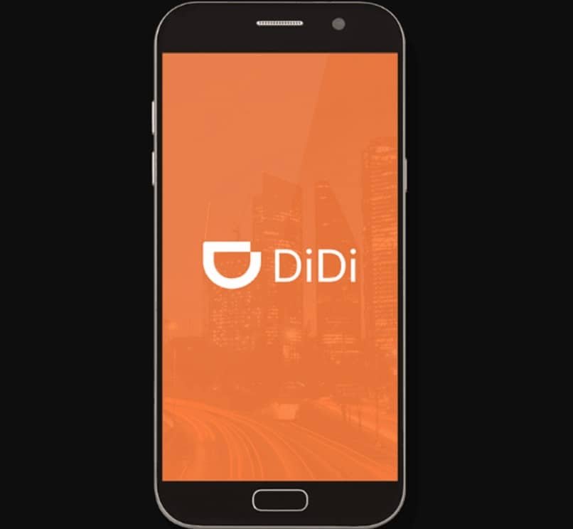 téléphone portable avec le logo officiel de didi en noir et orange